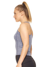 Load image into Gallery viewer, Flex Performance Cropped Racerback Tank - Heather Navy
