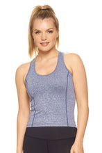 Load image into Gallery viewer, Flex Performance Cropped Racerback Tank - Heather Navy
