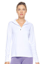 Load image into Gallery viewer, Ladies Quarter-zip Performance Pullover - White
