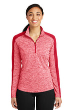 Load image into Gallery viewer, Ladies Laser Performance Quarter-zip - Red
