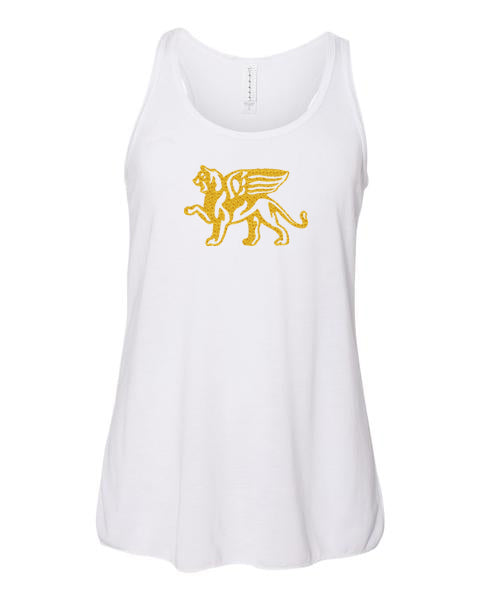 Girls Gold Lion Racerback Tank Top - Loriet Activewear